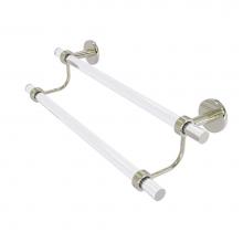 Allied Brass CV-72G-18-PNI - Clearview Collection 18 Inch Double Towel Bar with Groovy Accents