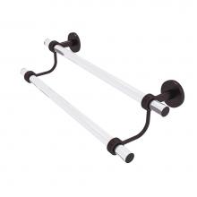 Allied Brass CV-72G-24-ABZ - Clearview Collection 24 Inch Double Towel Bar with Groovy Accents