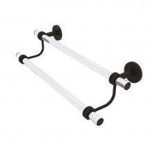 Allied Brass CV-72G-24-ORB - Clearview Collection 24 Inch Double Towel Bar with Groovy Accents