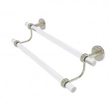 Allied Brass CV-72G-24-PNI - Clearview Collection 24 Inch Double Towel Bar with Groovy Accents