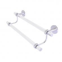 Allied Brass CV-72G-24-SCH - Clearview Collection 24 Inch Double Towel Bar with Groovy Accents