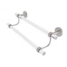 Allied Brass CV-72G-24-SN - Clearview Collection 24 Inch Double Towel Bar with Groovy Accents