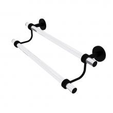 Allied Brass CV-72G-30-BKM - Clearview Collection 30 Inch Double Towel Bar with Groovy Accents