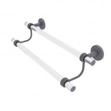 Allied Brass CV-72G-30-GYM - Clearview Collection 30 Inch Double Towel Bar with Groovy Accents