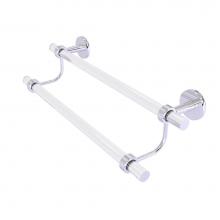 Allied Brass CV-72G-30-PC - Clearview Collection 30 Inch Double Towel Bar with Groovy Accents