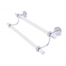 Allied Brass CV-72G-36-PC - Clearview Collection 36 Inch Double Towel Bar with Groovy Accents
