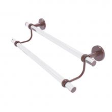 Allied Brass CV-72T-24-CA - Clearview Collection 24 Inch Double Towel Bar with Twisted Accents