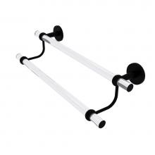 Allied Brass CV-72T-36-BKM - Clearview Collection 36 Inch Double Towel Bar with Twisted Accents