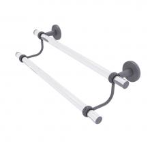 Allied Brass CV-72T-36-GYM - Clearview Collection 36 Inch Double Towel Bar with Twisted Accents