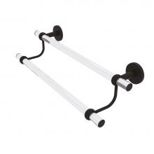 Allied Brass CV-72T-36-ORB - Clearview Collection 36 Inch Double Towel Bar with Twisted Accents
