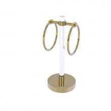 Allied Brass CV-GTRSD-10-UNL - Clearview Collection Vanity Top Guest Towel Ring with Dotted Accents