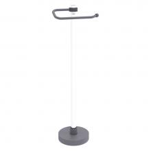 Allied Brass CVTS-25D-GYM - Clearview Collection Euro Style Free Standing Toilet Paper Holder with Dotted Accents - Matte Gray