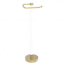 Allied Brass CVTS-25D-SBR - Clearview Collection Euro Style Free Standing Toilet Paper Holder with Dotted Accents - Satin Bras