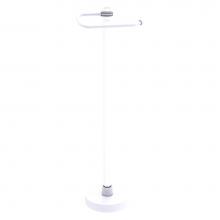 Allied Brass CVTS-25D-WHM - Clearview Collection Euro Style Free Standing Toilet Paper Holder with Dotted Accents - Matte Whit