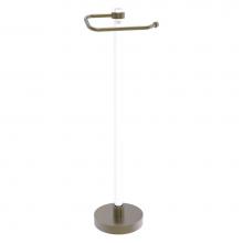 Allied Brass CVTS-25G-ABR - Clearview Collection Euro Style Free Standing Toilet Paper Holder with Grooved Accents - Antique B