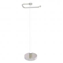 Allied Brass CVTS-25G-SN - Clearview Collection Euro Style Free Standing Toilet Paper Holder with Grooved Accents - Satin Nic