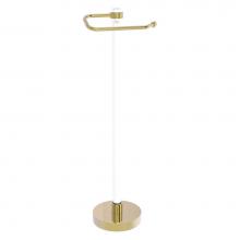 Allied Brass CVTS-25G-UNL - Clearview Collection Euro Style Free Standing Toilet Paper Holder with Grooved Accents - Unlacquer