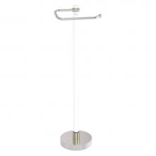 Allied Brass CVTS-25T-SN - Clearview Collection Euro Style Free Standing Toilet Paper Holder with Twisted Accents - Satin Nic