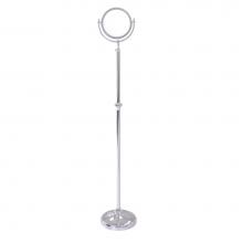 Allied Brass DMF-2/2X-PC - Adjustable Height Floor Standing Make-Up Mirror 8 Inch Diameter with 2X Magnification