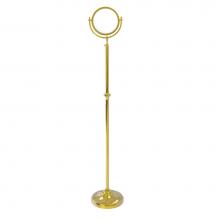 Allied Brass DMF-2/3X-PB - Adjustable Height Floor Standing Make-Up Mirror 8 Inch Diameter with 3X Magnification