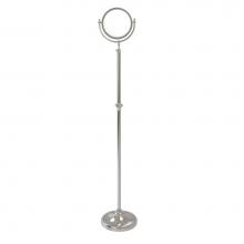 Allied Brass DMF-2/3X-SN - Adjustable Height Floor Standing Make-Up Mirror 8 Inch Diameter with 3X Magnification