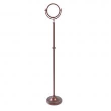 Allied Brass DMF-2/4X-CA - Adjustable Height Floor Standing Make-Up Mirror 8 Inch Diameter with 4X Magnification