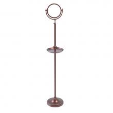 Allied Brass DMF-3/2X-CA - Floor Standing Make-Up Mirror 8 Inch Diameter with 2X Magnification and Shaving Tray