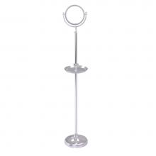Allied Brass DMF-3/3X-SCH - Floor Standing Make-Up Mirror 8 Inch Diameter with 3X Magnification and Shaving Tray