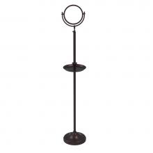 Allied Brass DMF-3/5X-ABZ - Floor Standing Make-Up Mirror 8 Inch Diameter with 5X Magnification and Shaving Tray