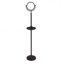 Allied Brass DMF-3/5X-ORB - Floor Standing Make-Up Mirror 8 Inch Diameter with 5X Magnification and Shaving Tray