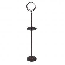 Allied Brass DMF-3/5X-VB - Floor Standing Make-Up Mirror 8 Inch Diameter with 5X Magnification and Shaving Tray