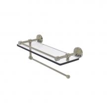 Allied Brass DT-1PT/16-GAL-PNI - Dottingham Collection Paper Towel Holder with 16 Inch Gallery Glass Shelf