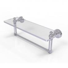 Allied Brass DT-1TB/16-PC - Dottingham 16 Inch Glass Vanity Shelf with Integrated Towel Bar