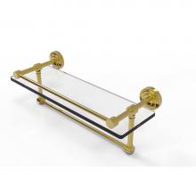 Allied Brass DT-1TB/16-GAL-PB - Dottingham 16 Inch Gallery Glass Shelf with Towel Bar