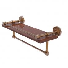 Allied Brass DT-1TB-16-GAL-IRW-BBR - Dottingham Collection 16 Inch IPE Ironwood Shelf with Gallery Rail and Towel Bar