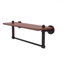Allied Brass DT-1TB-16-IRW-ABZ - Dottingham Collection 16 Inch Solid IPE Ironwood Shelf with Integrated Towel Bar