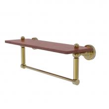 Allied Brass DT-1TB-16-IRW-UNL - Dottingham Collection 16 Inch Solid IPE Ironwood Shelf with Integrated Towel Bar
