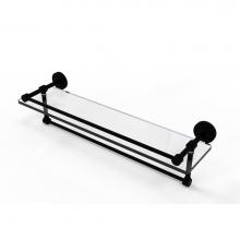 Allied Brass DT-1TB/22-GAL-BKM - Dottingham 22 Inch Gallery Glass Shelf with Towel Bar