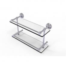 Allied Brass DT-2/16-GAL-PC - Dottingham 16 Inch Double Glass Shelf with Gallery Rail