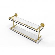 Allied Brass DT-2/22-GAL-PB - Dottingham 22 Inch Double Glass Shelf with Gallery Rail