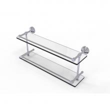 Allied Brass DT-2/22-GAL-PC - Dottingham 22 Inch Double Glass Shelf with Gallery Rail