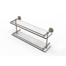 Allied Brass DT-2/22-GAL-PEW - Dottingham 22 Inch Double Glass Shelf with Gallery Rail