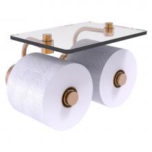 Allied Brass DT-24-2S-BBR - Dottingham Collection 2 Roll Toilet Paper Holder with Glass Shelf - Brushed Bronze