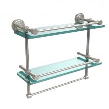 Allied Brass DT-2TB/16-GAL-SN - Dottingham 16 Inch Gallery Double Glass Shelf with Towel Bar