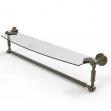 Allied Brass DT-33TB/24-ABR - Dottingham 24 Inch Glass Vanity Shelf with Integrated Towel Bar