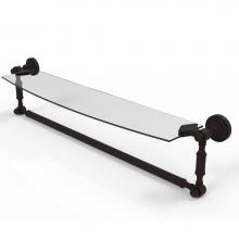 Allied Brass DT-33TB/24-ORB - Dottingham 24 Inch Glass Vanity Shelf with Integrated Towel Bar