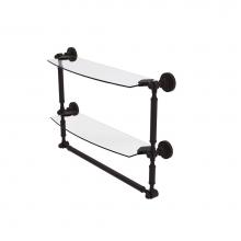 Allied Brass DT-34TB/18-ORB - Dottingham Collection 18 Inch Two Tiered Glass Shelf with Integrated Towel Bar