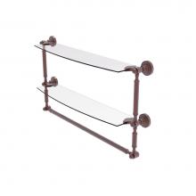 Allied Brass DT-34TB/24-CA - Dottingham Collection 24 Inch Two Tiered Glass Shelf with Integrated Towel Bar
