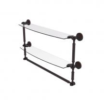 Allied Brass DT-34TB/24-VB - Dottingham Collection 24 Inch Two Tiered Glass Shelf with Integrated Towel Bar