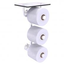 Allied Brass DT-35-3VS-PC - Dottingham Collection 3 Roll Toilet Paper Holder with Glass Shelf - Polished Chrome